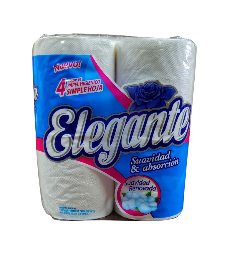 PAPEL HIG. ELEGANTE 1 HOJA 12x4x30 Metros