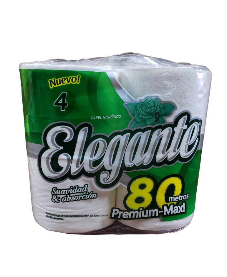 PAPEL HIG. ELEGANTE BLANCO MAX 10x4x80 Metros